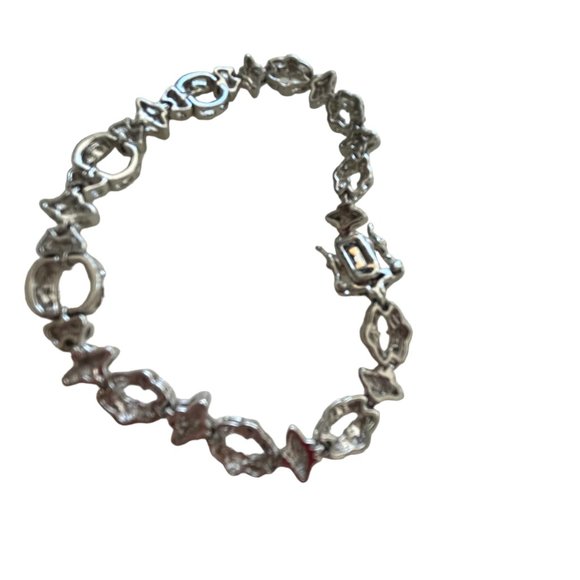 Silver Tone Rhinestone Bracelet - Picture 9 of 12
